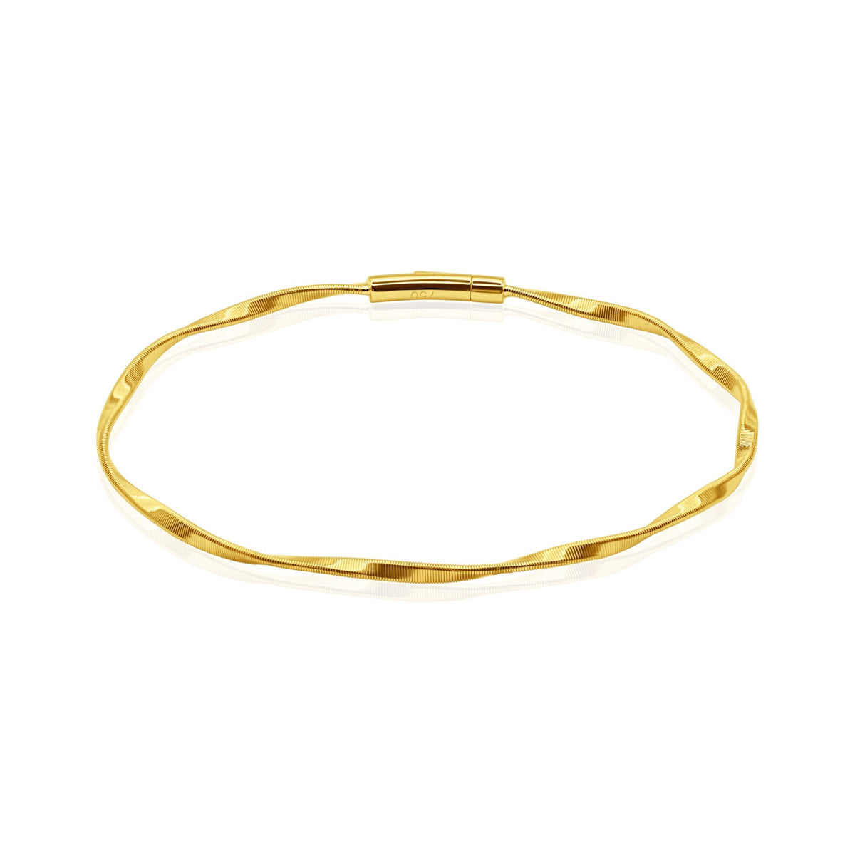 18K Gold Twisted Herringbone Bangles - Delma Gold Jewelry