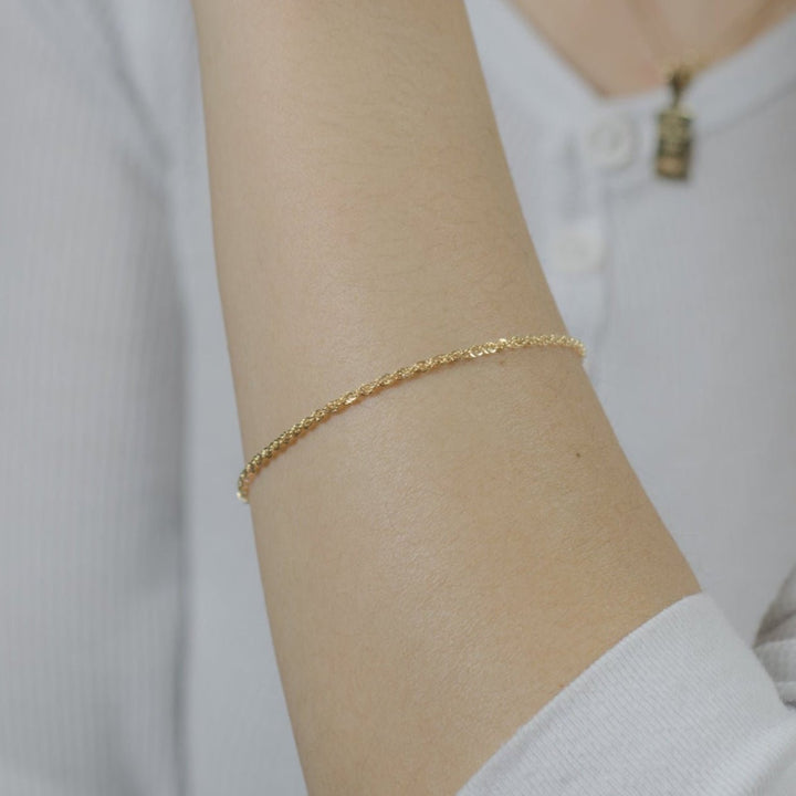 18k Gold Wheat Chain Bracelet - Delma Gold Jewelry