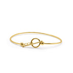 18K Solid Gold Toggle Clasp Bangle
