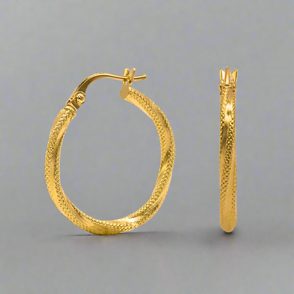 Twisted Rope Gold Hoop Earring