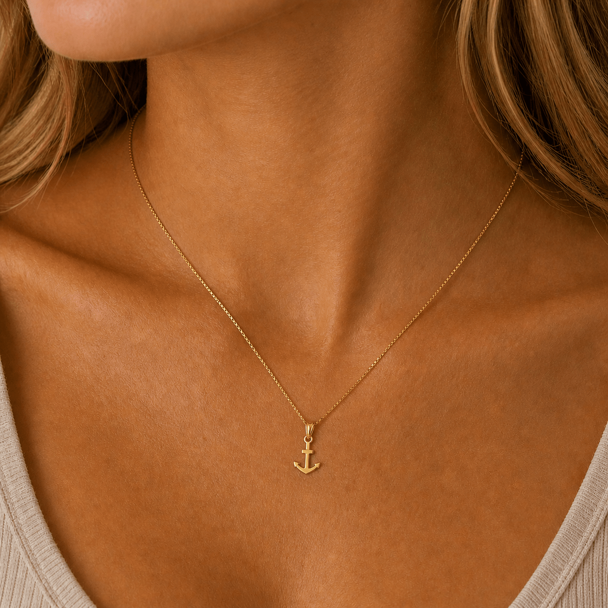 Anchor of Strength 18K Gold Pendant - Delma Gold Jewelry
