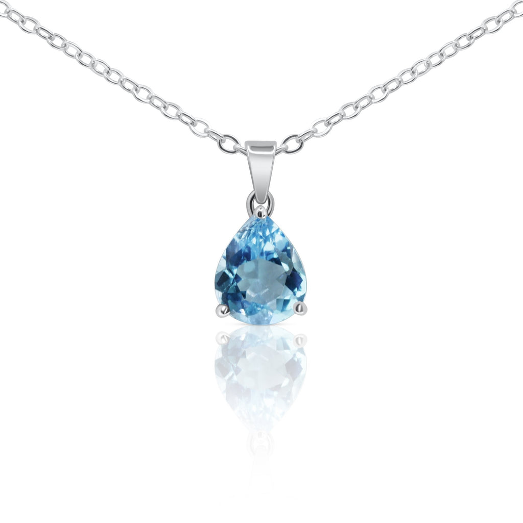 Aquamarine Teardrop Pendant - Delma Gold Jewelry
