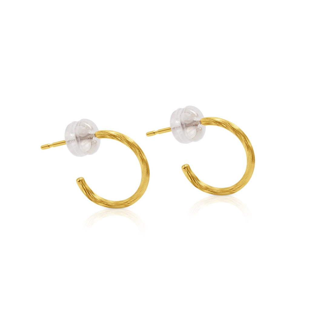 Aurora Textured 18K Gold Mini Hoops - Delma Gold Jewelry