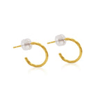 Aurora Textured 18K Gold Mini Hoops - Delma Gold Jewelry