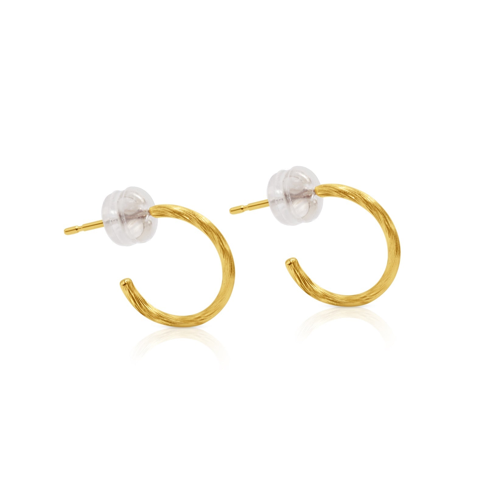 Aurora Textured 18K Gold Mini Hoops - Delma Gold Jewelry