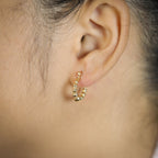 Ball Hoop Earrings, Solid 18K Gold - Delma Gold Jewelry