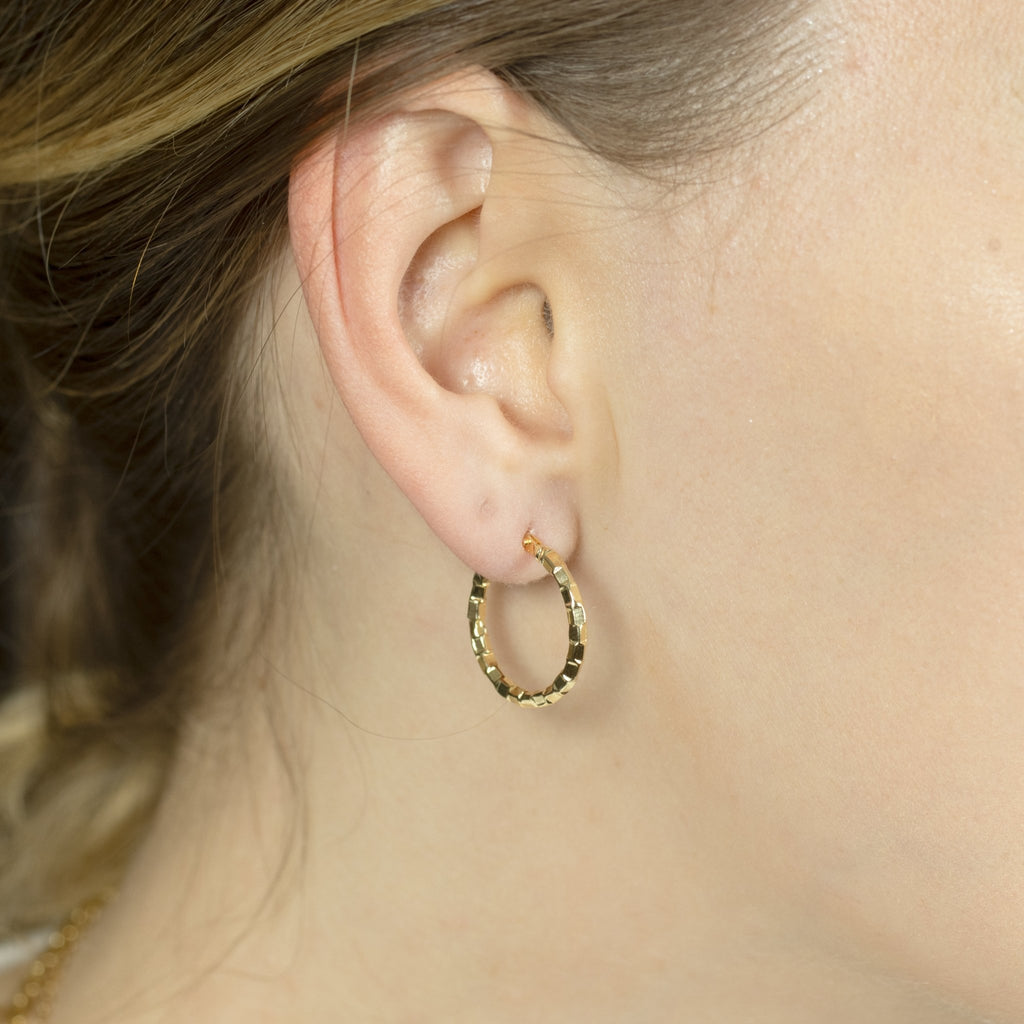 Boxed Elegance Gold Hoop Earring - Delma Gold Jewelry