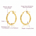Boxed Elegance Hoop Earrings, Solid 18K Gold - Delma Gold Jewelry