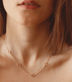 Celeste Clover 18K Gold Station Necklace - Delma Gold Jewelry