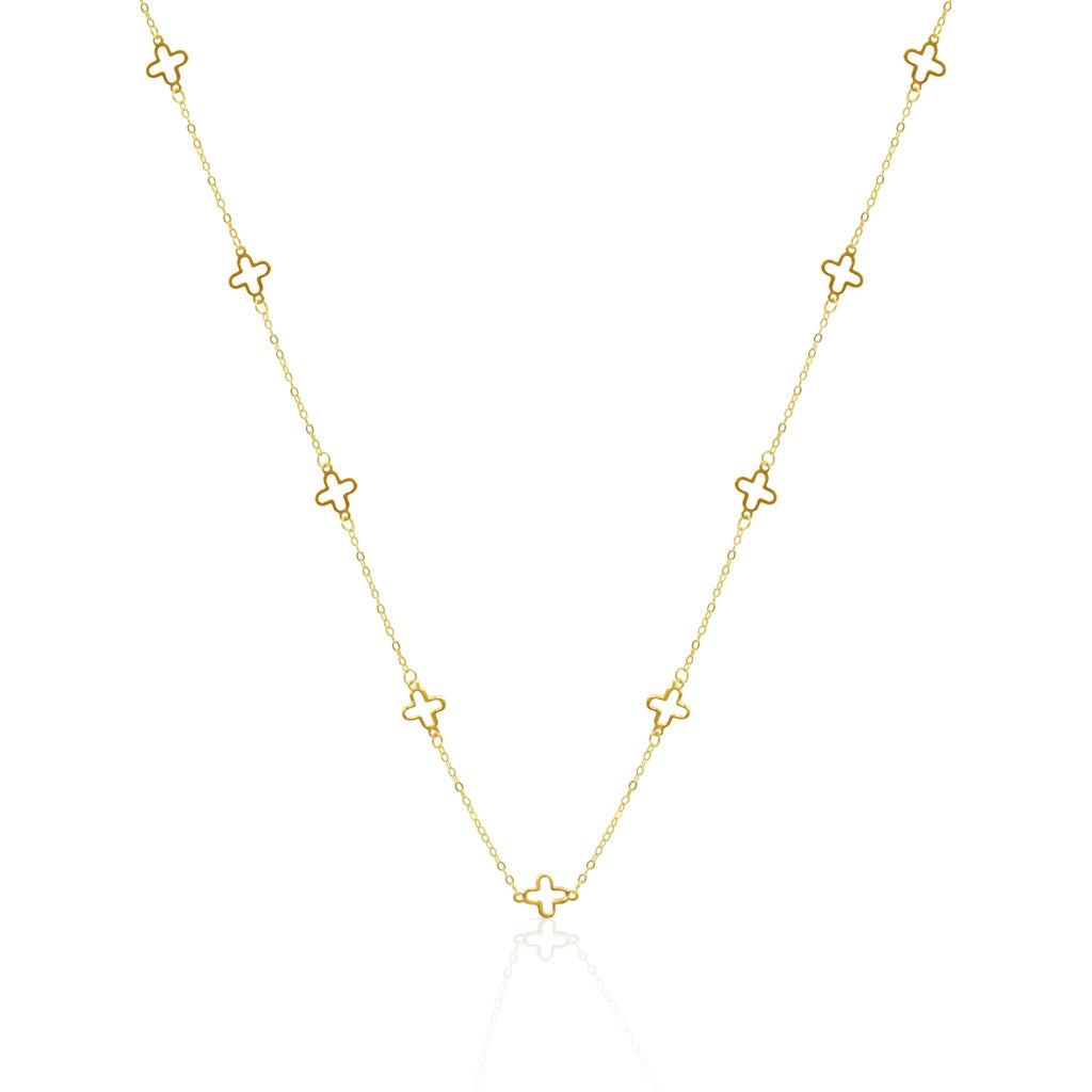 Celeste Clover 18K Gold Station Necklace - Delma Gold Jewelry