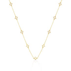 Celeste Clover 18K Gold Station Necklace - Delma Gold Jewelry