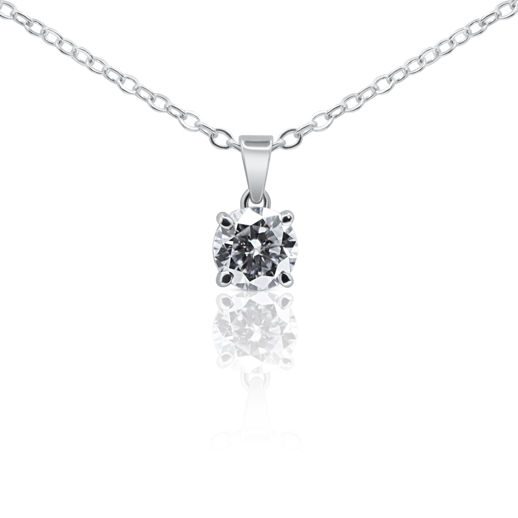 Celeste Spark Round Moissanite Pendant - Delma Gold Jewelry