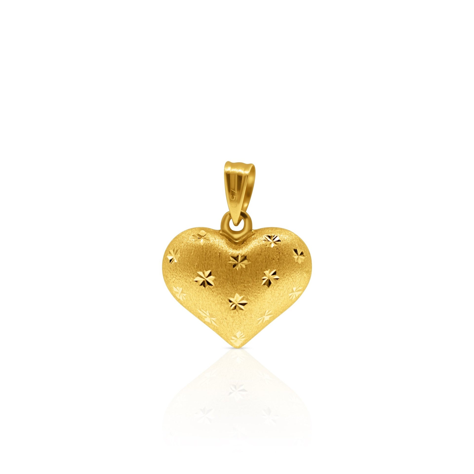 Celestia Heart Pendant – Reversible 18k Gold Star & Faceted Heart - Delma Gold Jewelry