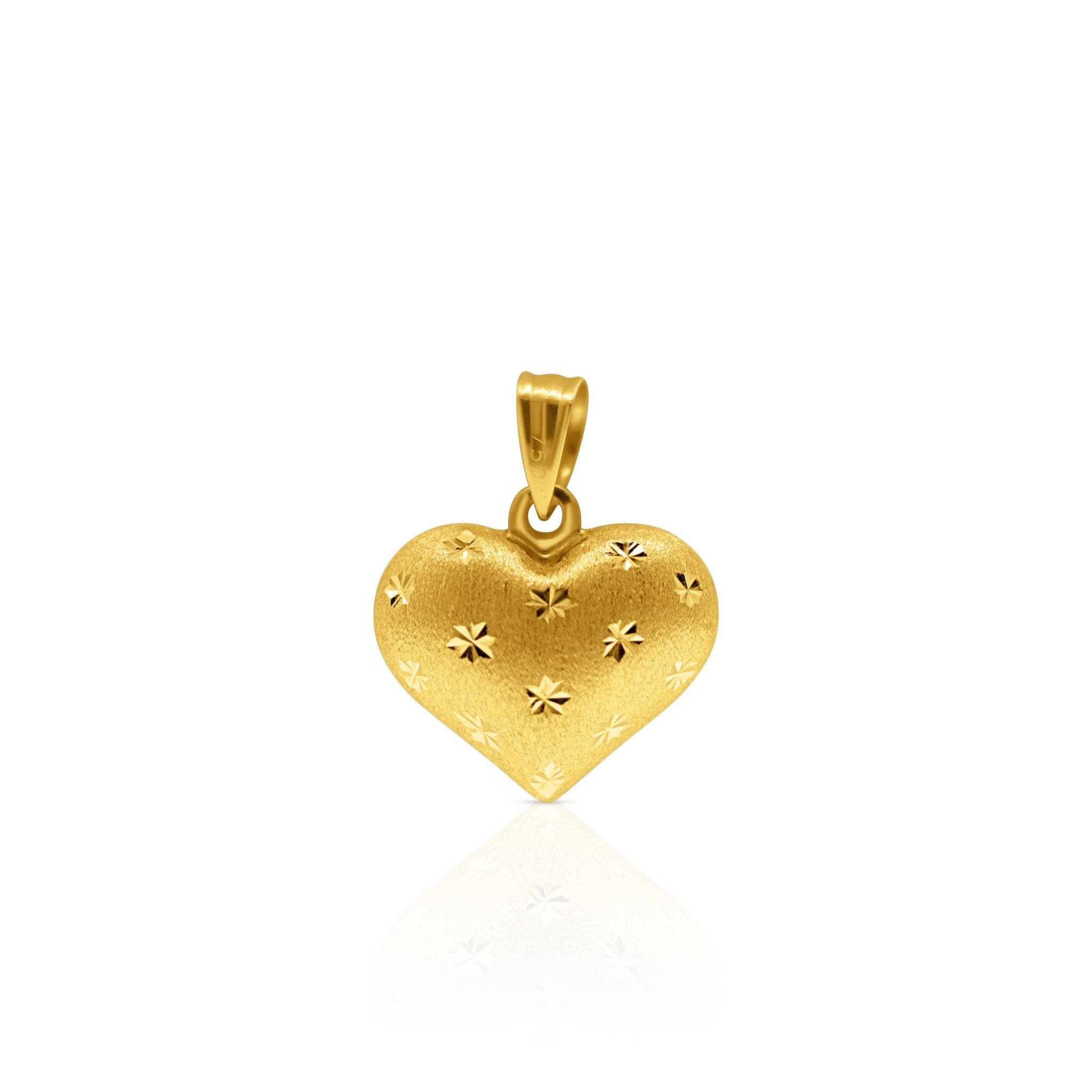 Celestia Heart Pendant – Reversible 18k Gold Star & Faceted Heart - Delma Gold Jewelry