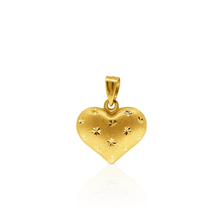 Celestia Heart Pendant – Reversible 18k Gold Star & Faceted Heart - Delma Gold Jewelry