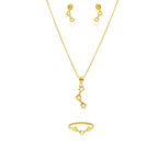 Celestial Star Drop Jewelry Set – 18K Gold Necklace, Earrings & Ring - Delma Gold Jewelry
