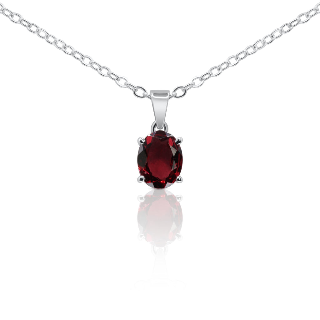 Crimson Desire Garnet Oval Pendant - Delma Gold Jewelry