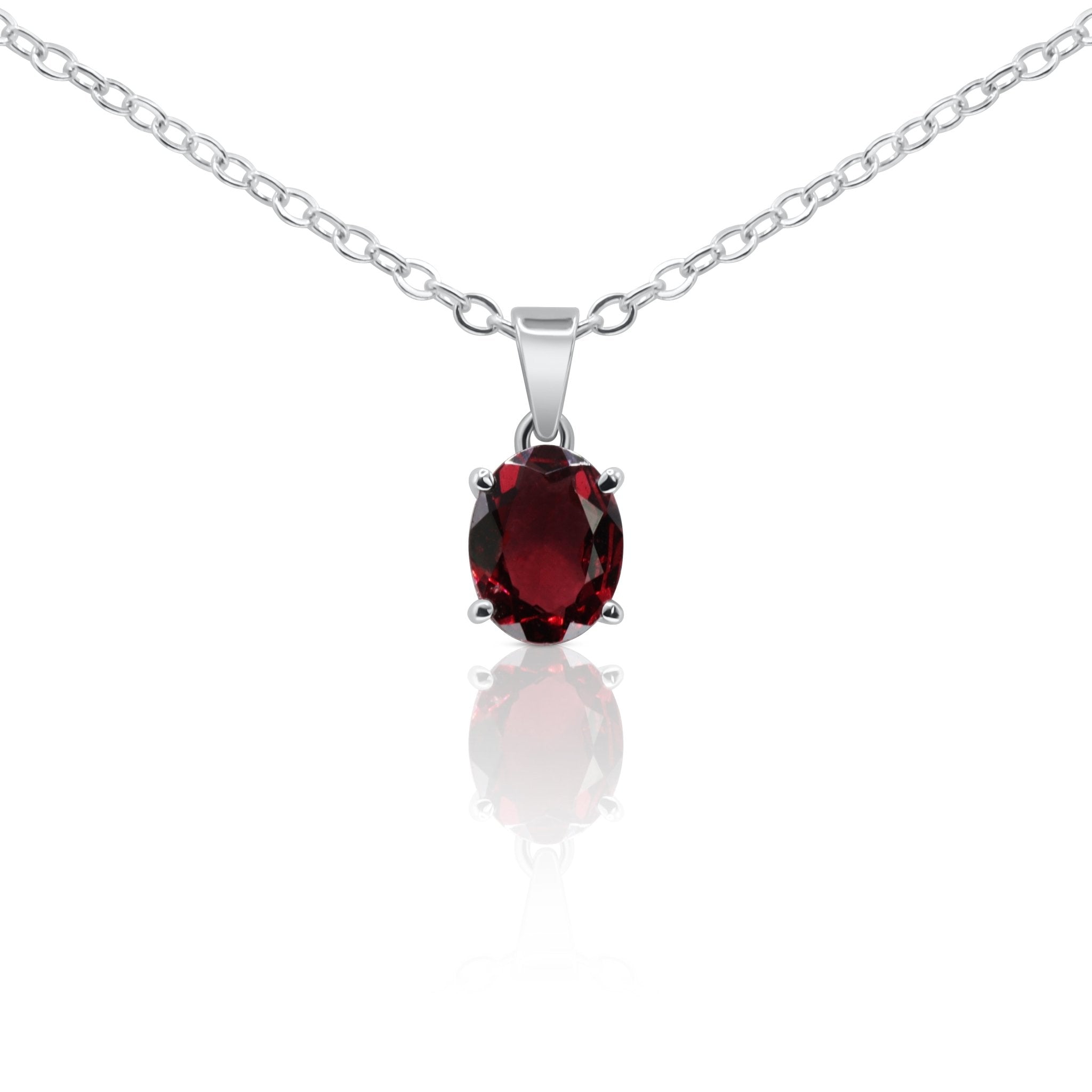 Crimson Desire Garnet Oval Pendant - Delma Gold Jewelry