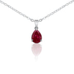 Crimson Elegance Ruby - Inspired Pear Pendant - Delma Gold Jewelry