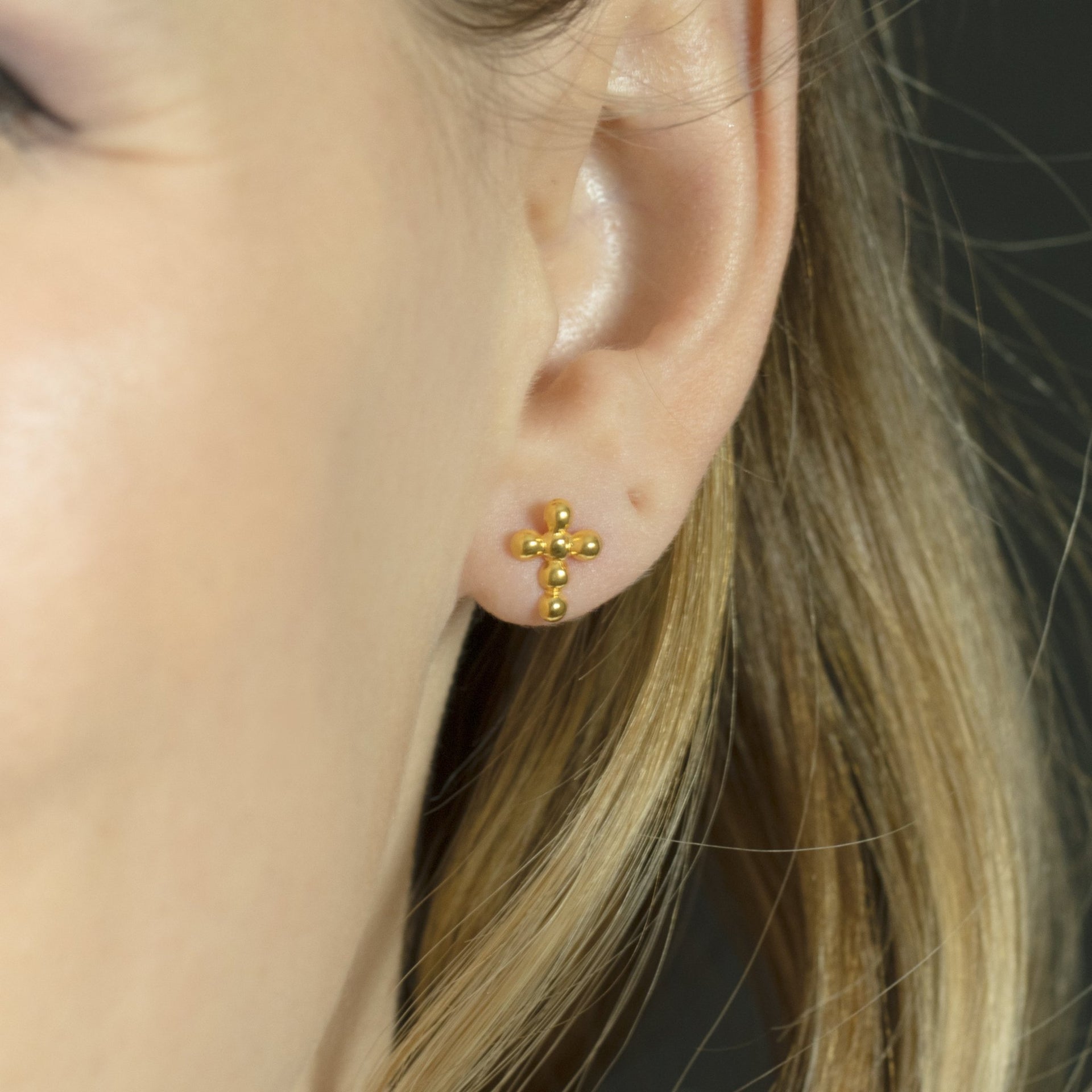 Divine Bead Gold Earring - Delma Gold Jewelry
