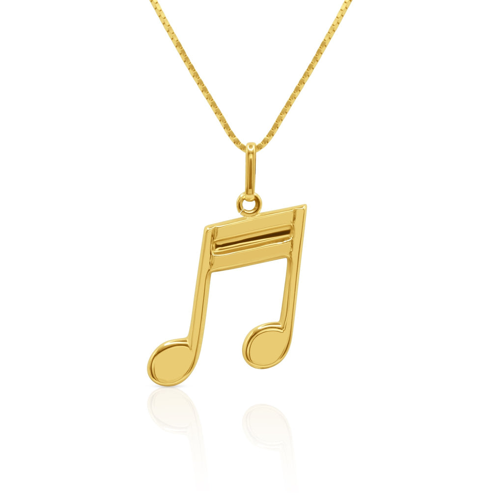 Duet Harmony 18K Gold Double Music Note Necklace - Delma Gold Jewelry