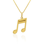Duet Harmony 18K Gold Double Music Note Necklace - Delma Gold Jewelry