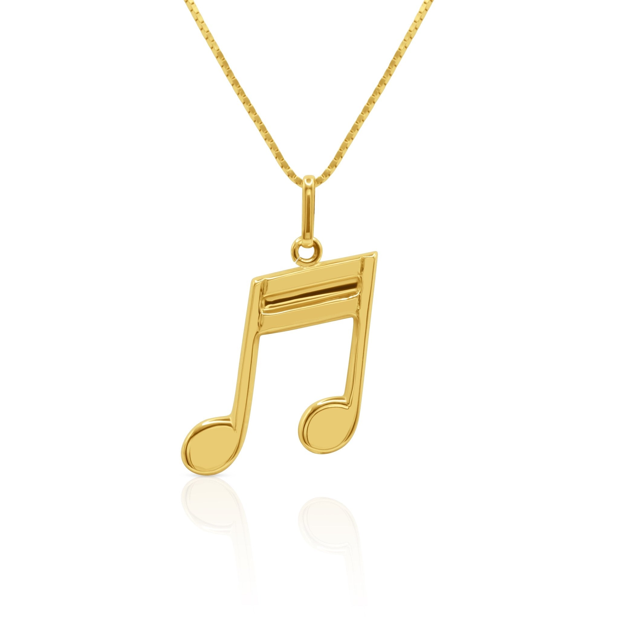 Duet Harmony 18K Gold Double Music Note Necklace - Delma Gold Jewelry