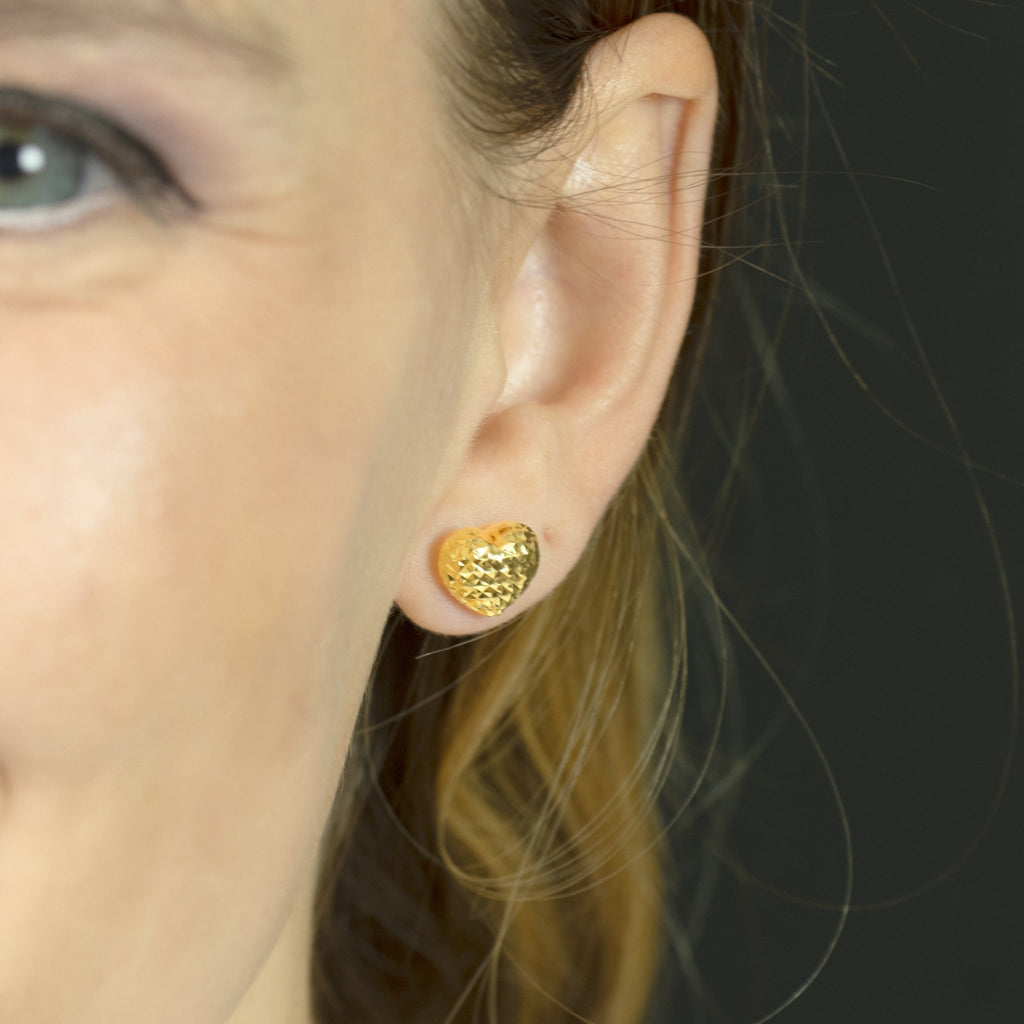 Endearing Heart Gold Earring - Delma Gold Jewelry