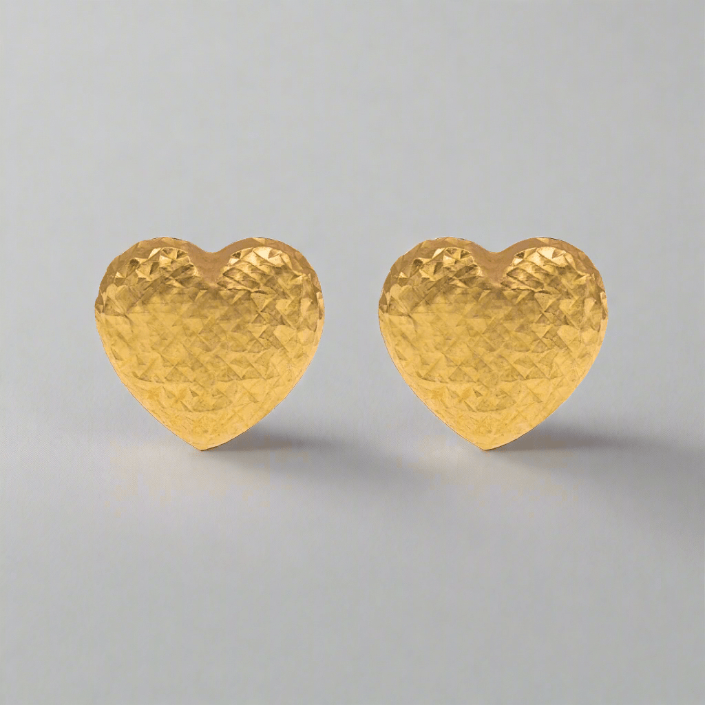 Endearing Heart Gold Earring - Delma Gold Jewelry