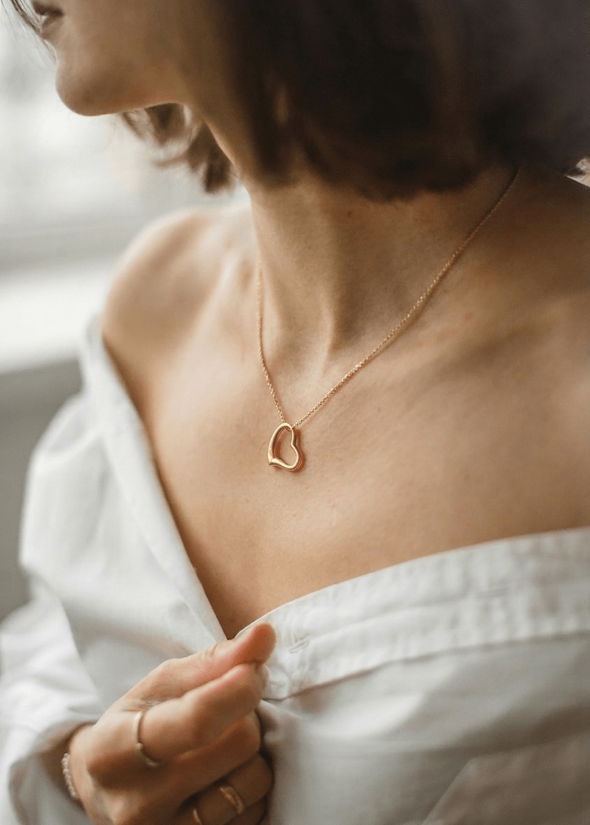 Eternal Glow 18K Gold Open Heart Necklace - Delma Gold Jewelry