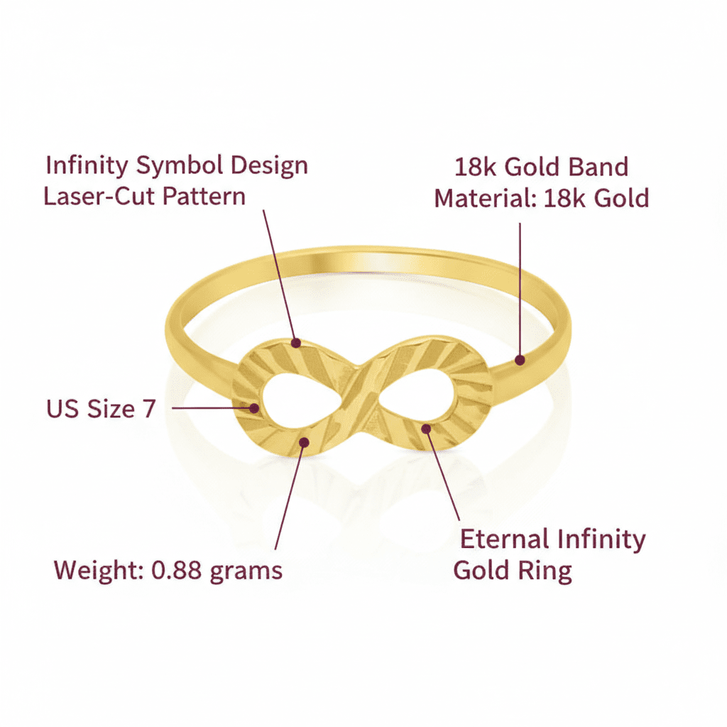 Eternal Infinity Ring, Solid 18K Gold - Delma Gold Jewelry