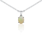 Ethereal Fire Opal Oval Pendant - Delma Gold Jewelry