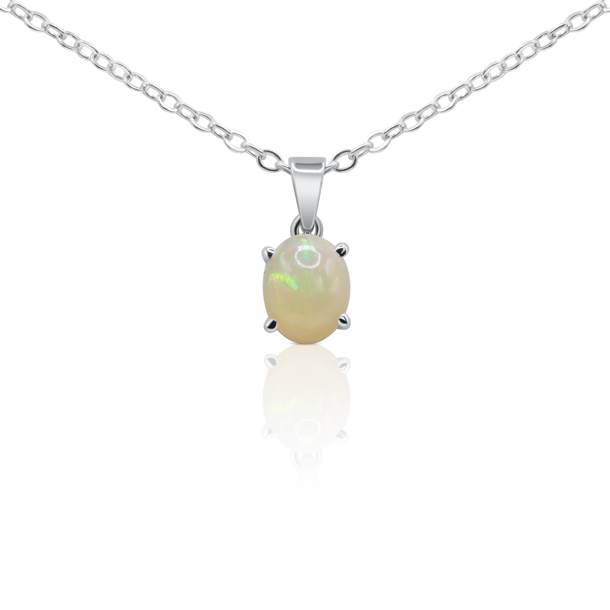 Ethereal Fire Opal Oval Pendant - Delma Gold Jewelry
