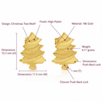 Evergreen Tree Earrings, Solid 18K Gold - Delma Gold Jewelry