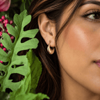Flat Hoop Earrings, Solid 18K Gold - Delma Gold Jewelry