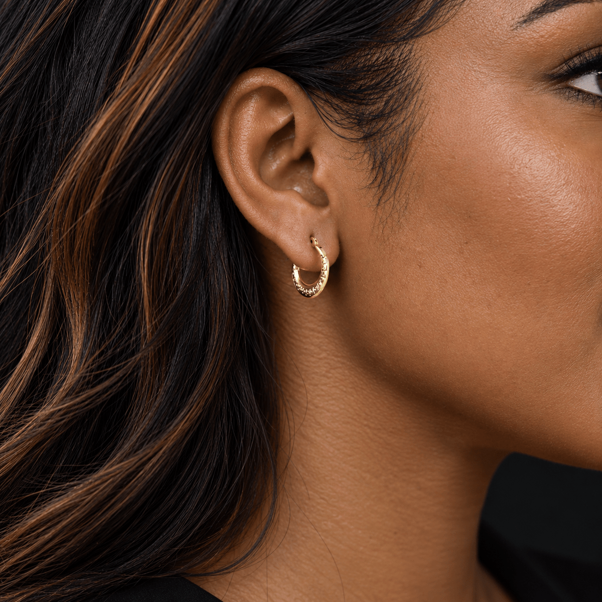 Geometric Greek Key Hoop Earrings, Solid 18K Gold - Delma Gold Jewelry