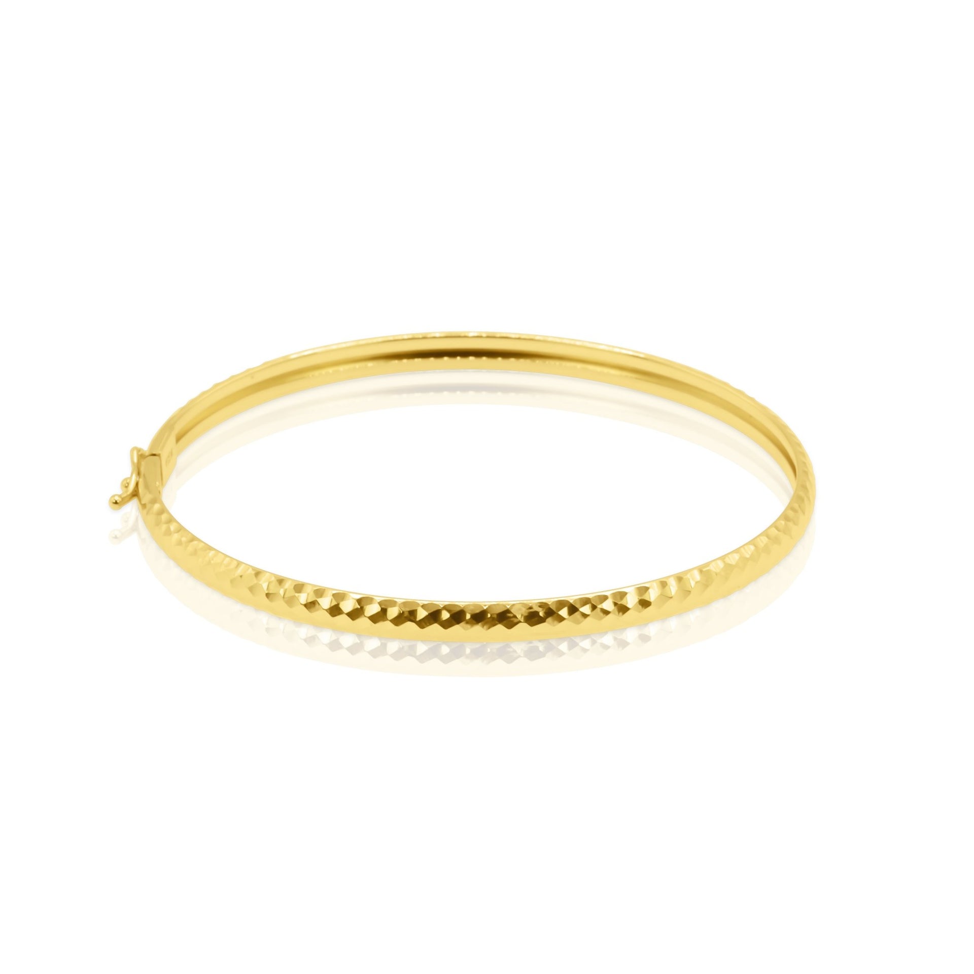 Gold Textured Bangle - Delma Gold Jewelry