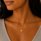 Golden Flight 18K Gold Dragonfly Pendant - Delma Gold Jewelry