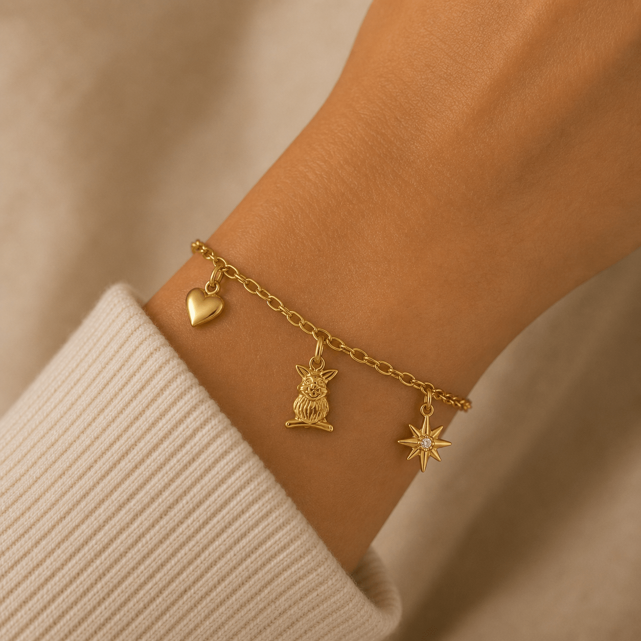 Golden Fortune Bunny 18K Gold Pendant - Delma Gold Jewelry