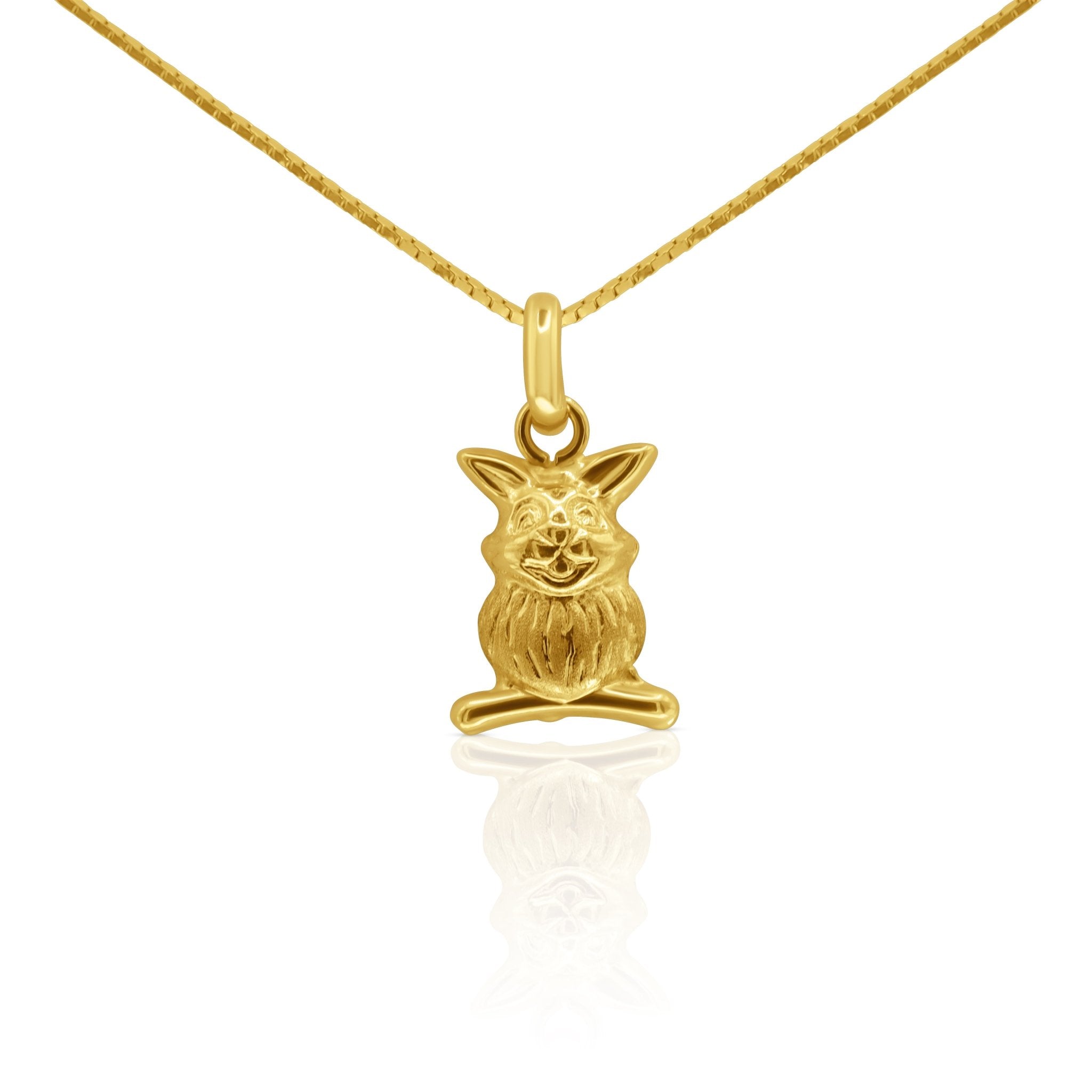 Golden Fortune Bunny 18K Gold Pendant - Delma Gold Jewelry
