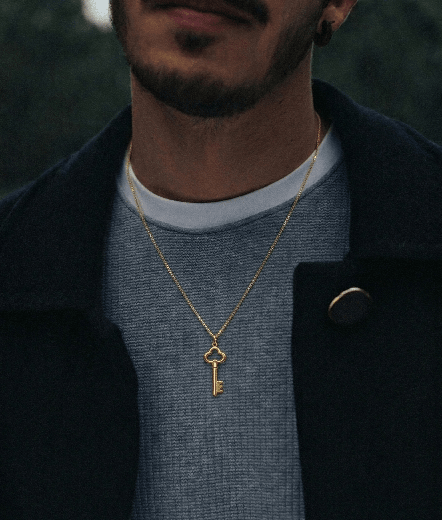 Golden Key 18K Gold Pendant - Delma Gold Jewelry