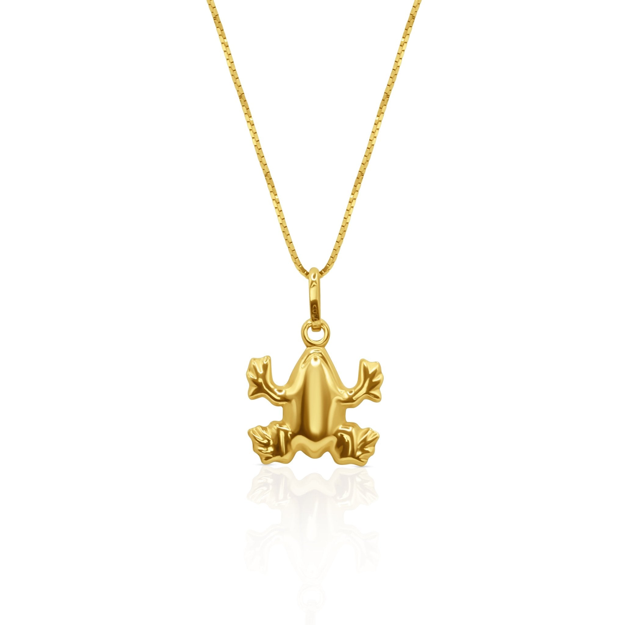 Golden Leap Frog 18K Gold Pendant - Delma Gold Jewelry