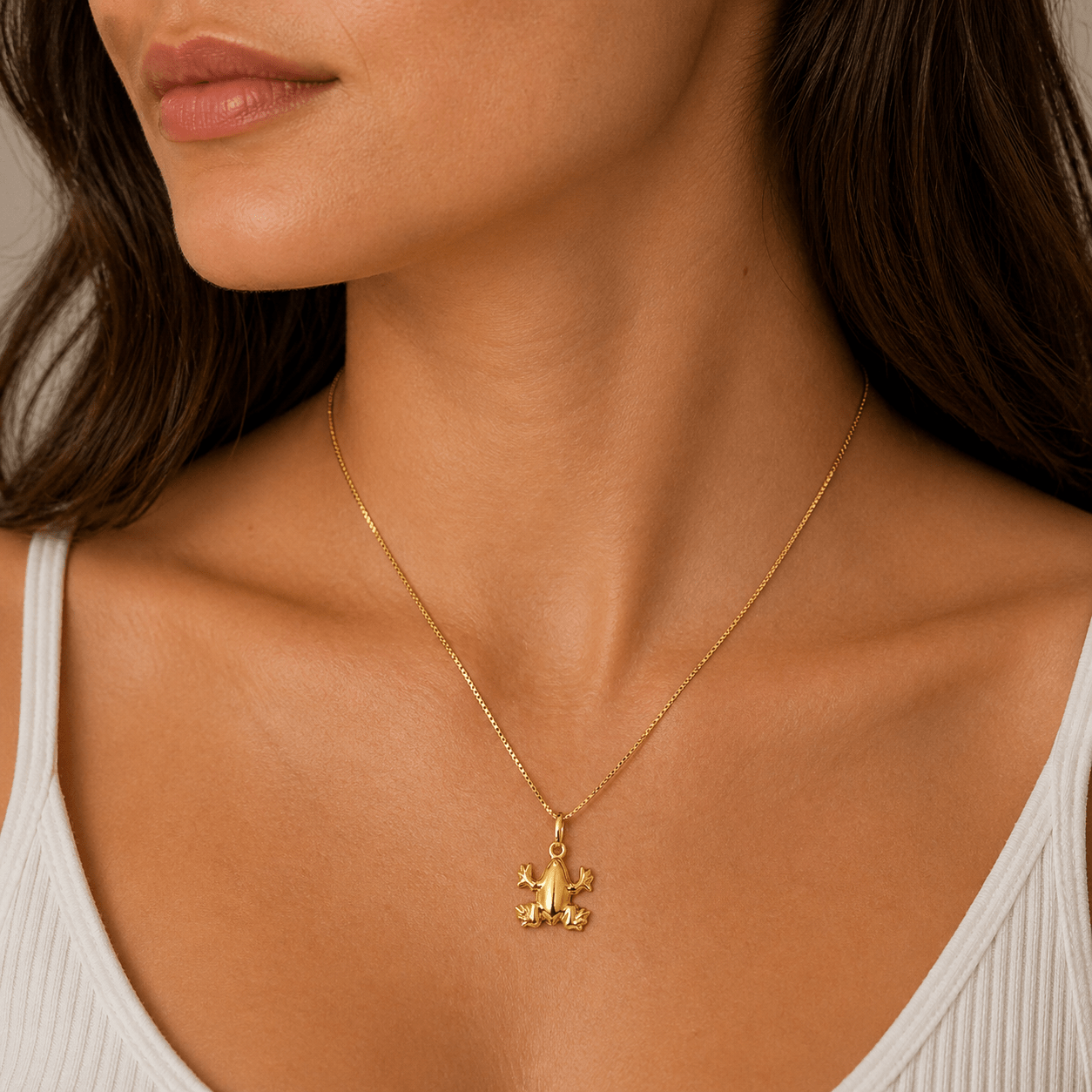 Golden Leap Frog 18K Gold Pendant - Delma Gold Jewelry
