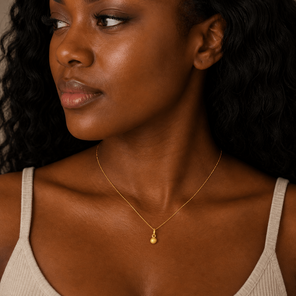 Golden Orb Pendant – 18K Gold - Delma Gold Jewelry