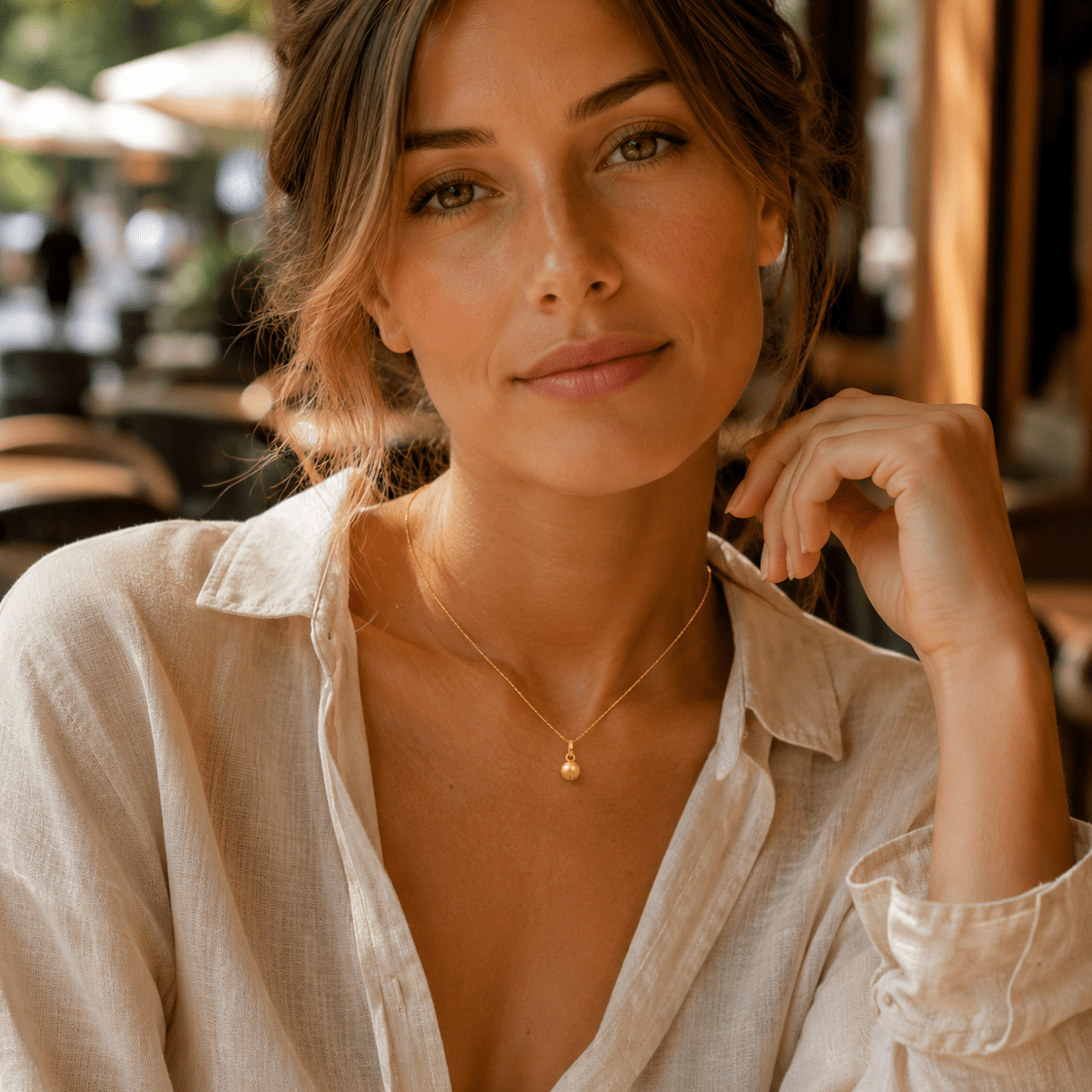 Golden Orb Pendant – 18K Gold - Delma Gold Jewelry
