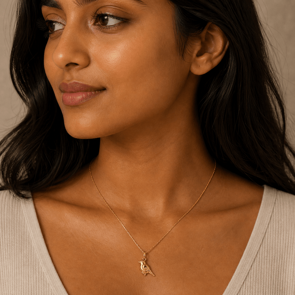 Golden Songbird 18K Gold Pendant - Delma Gold Jewelry