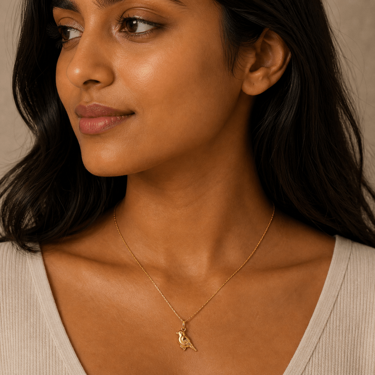 Golden Songbird 18K Gold Pendant - Delma Gold Jewelry