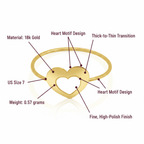 Graceful Heartbeat Ring, Solid 18K Gold - Delma Gold Jewelry