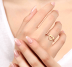 Graceful Heartbeat Ring, Solid 18K Gold - Delma Gold Jewelry