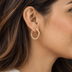 Greek Key Hoop Earrings, Solid 18K Gold - Delma Gold Jewelry